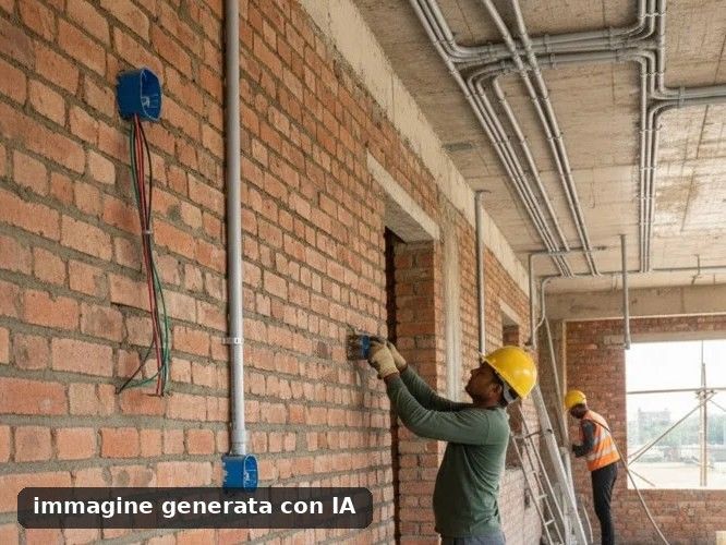 Appartamento in ristrutturazione con tracce e corrugati nuovi